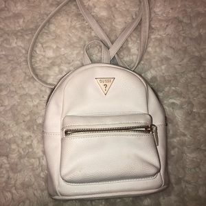 guess mini backpack white